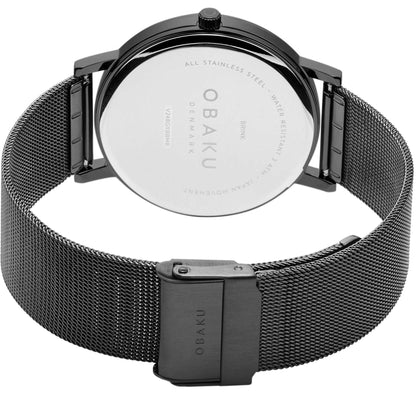 Obaku - Men Black Stainless Steel Strap Watch - V248GXBBMB