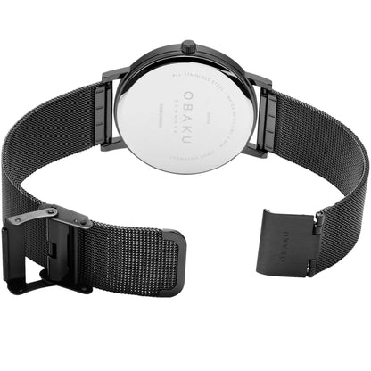 Obaku - Men Black Stainless Steel Strap Watch - V248GXBBMB
