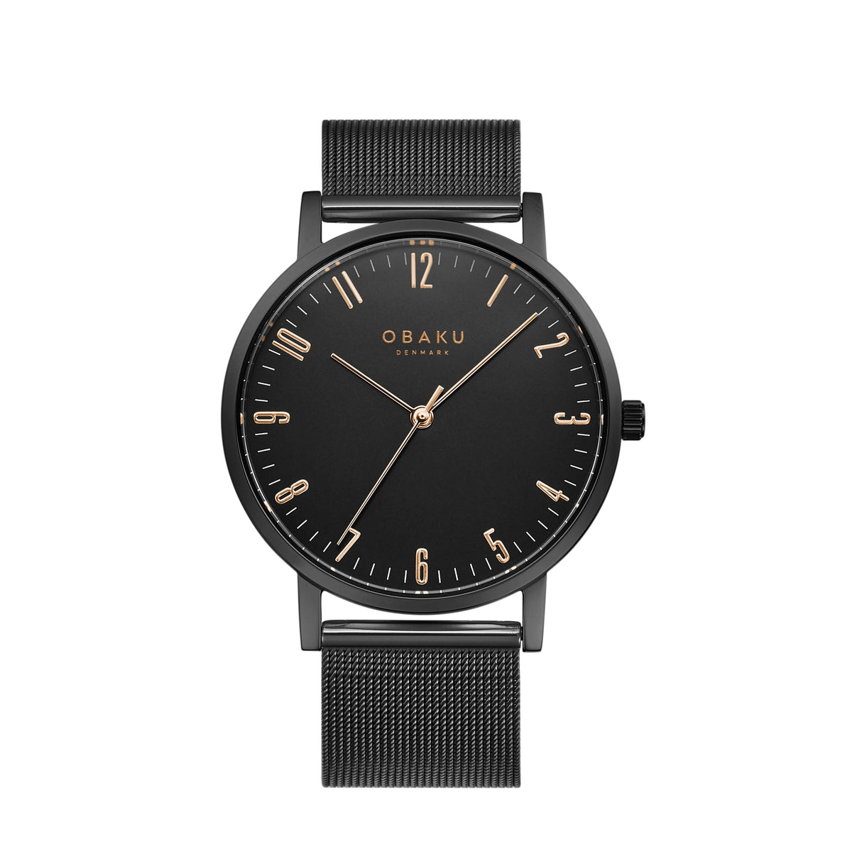 Obaku - Men Black Stainless Steel Strap Watch - V248GXBBMB