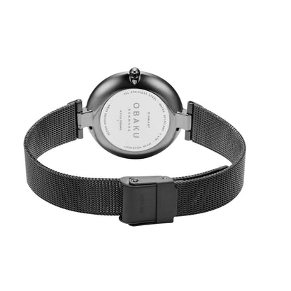 Obaku - Women Black Stainless Steel Strap Watch - V256LXBBMB