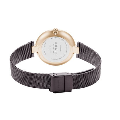 Obaku - Women Black Stainless Steel Strap Watch - V256LXBBMB