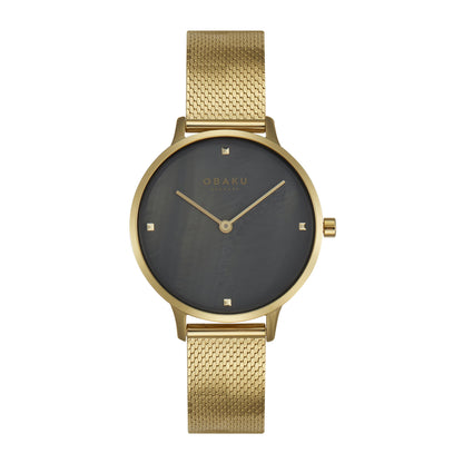Obaku - Men Gold Stainless Steel Strap Watch - V295LXGBHG
