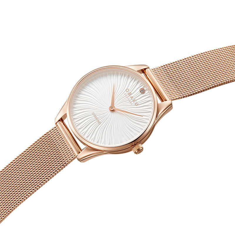 Obaku - Women Pink Stainless Steel Strap Watch - V297LXVIMV