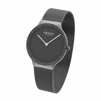 Obaku - Men Grey Stainless Steel Strap Watch - V307LXUUMU