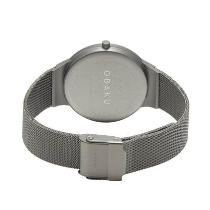Obaku - Men Grey Stainless Steel Strap Watch - V307LXUUMU