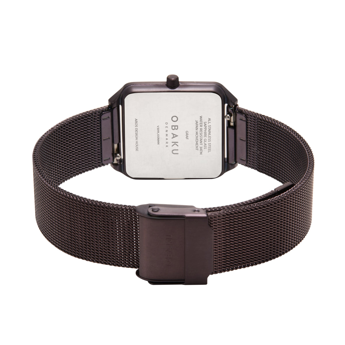 Obaku - Unisex Brown Stainless Steel Strap Watch - V309LXXNMN