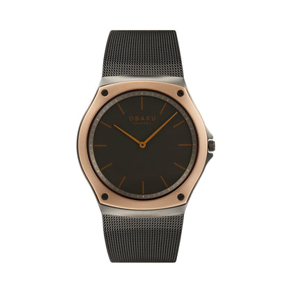 Obaku - Men Grey Stainless Steel Strap Watch - V316GXDJMJ