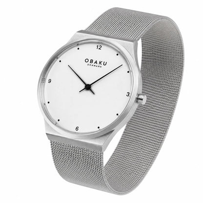 Obaku - Men Silver Stainless Steel Strap Watch - V319GXCWMC