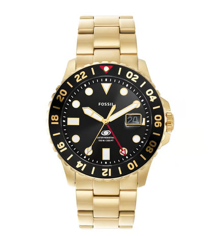 Fossil Fossil Blue Men Gold Stainless Steel Watch-FS5990