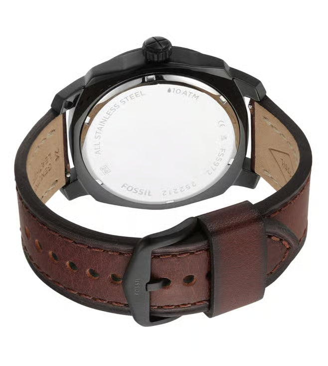 Fossil Machine Men Black Stainless Steel Watch-FS5972