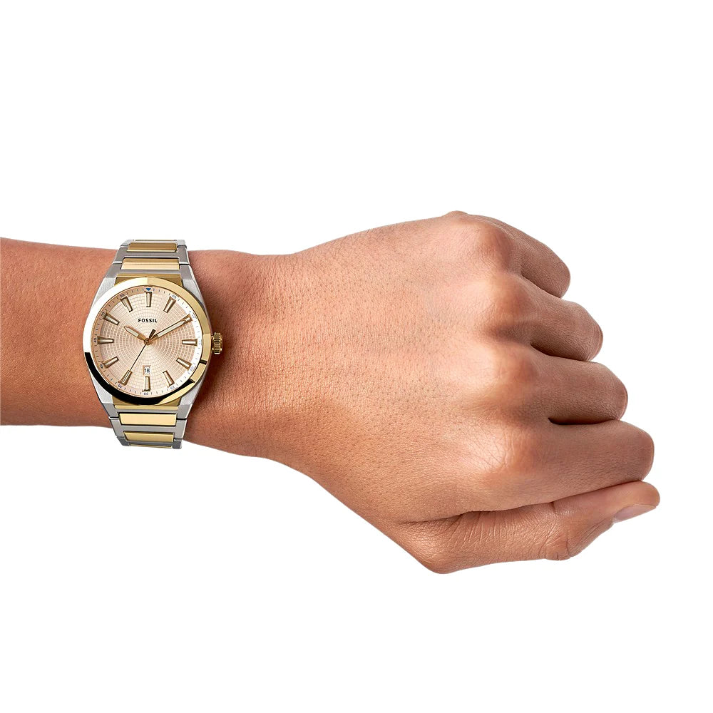 Fossil Men Everett Silver Stainless Steel Watch-FS5823