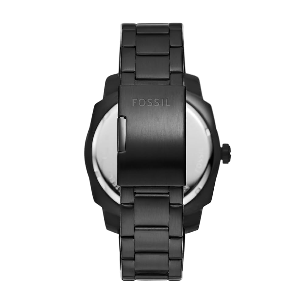 Fossil Men's Machine Three-Hand Date Black Stainless Steel Watch - FS5971