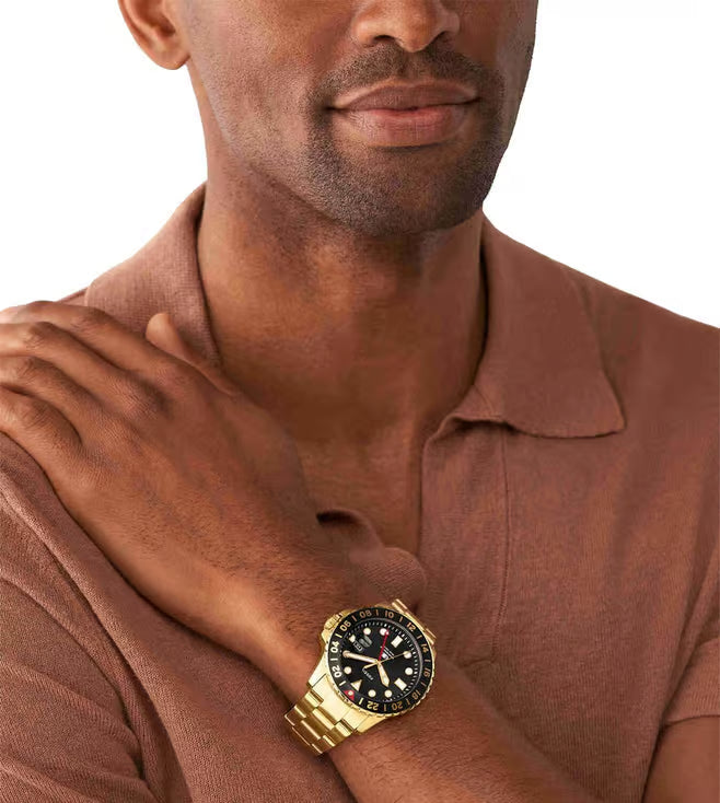 Fossil Fossil Blue Men Gold Stainless Steel Watch-FS5990