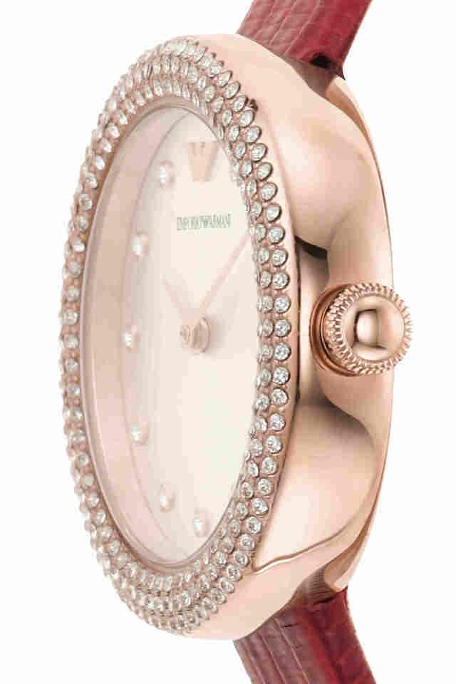 Armani Womens Red Leather Watch - AR11438