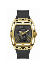 Guess Ashmont Mens Black Rubber Strap Watch-GW0500G1