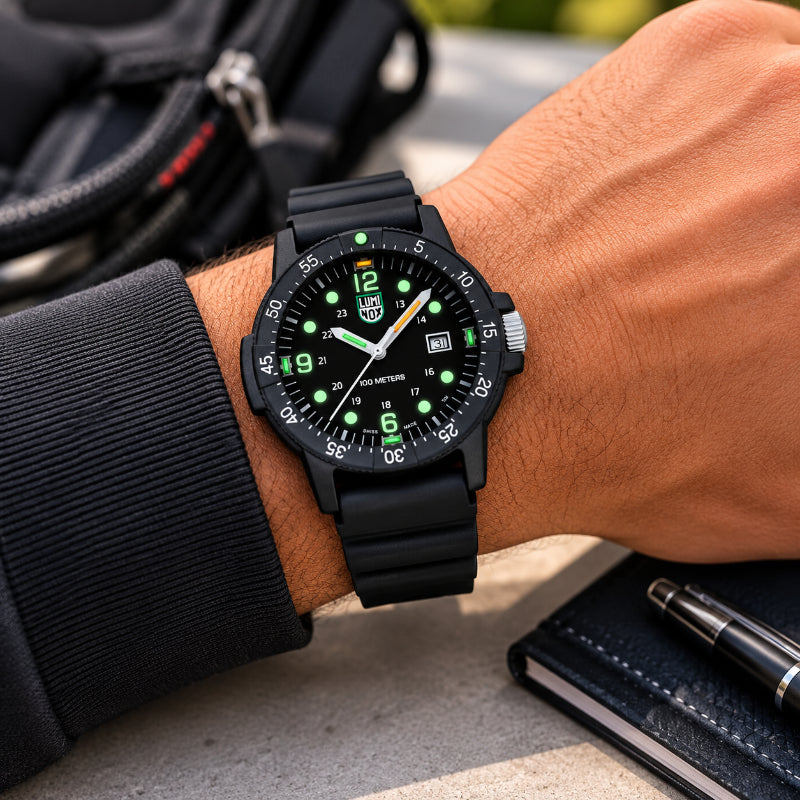 Luminox Sea Bass Carbonox Mens Black Rubber Strap Watch - X2.2001