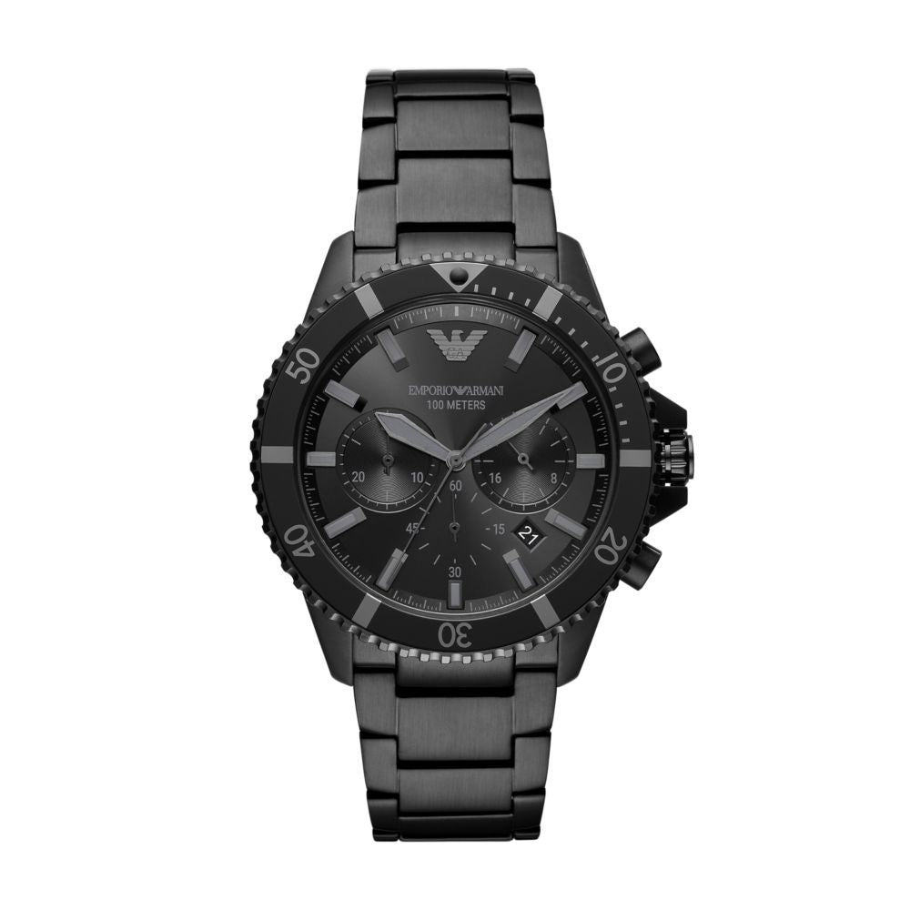 Armani Mens Black Stainless Steel Watch - AR11363