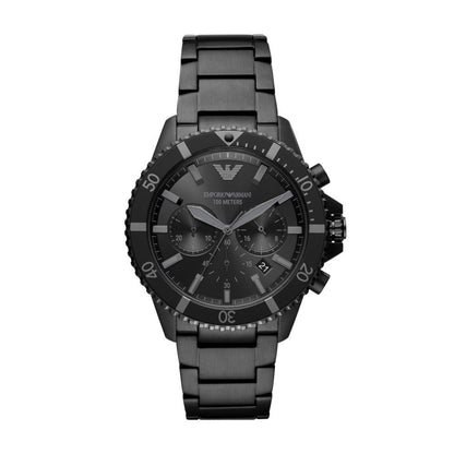 Armani Mens Black Stainless Steel Watch - AR11363