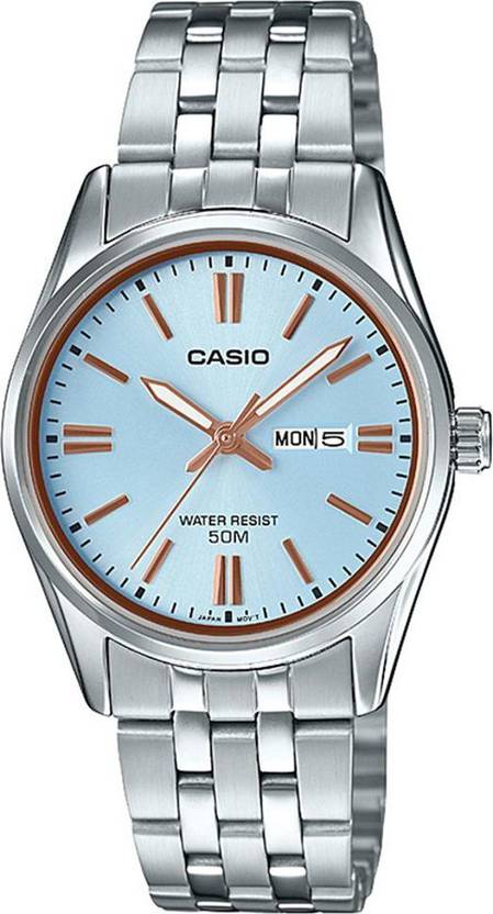 Casio Mens Silver Analogue Metal Strap Watch