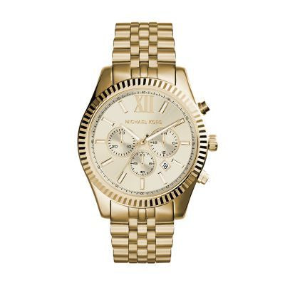 Michael Kors Lexington Gold Stainless Steel Men Watch-MK8281
