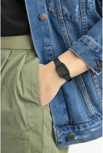 Casio LQ-142-1EDF Black Rubber Strap Watch for Women