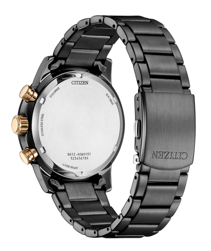Citizen - Men Black Stainless Steel Strap Watch - CA0746-85X