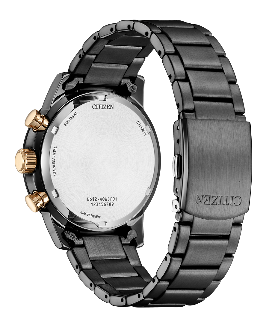 Citizen - Men Black Stainless Steel Strap Watch - CA0746-85X