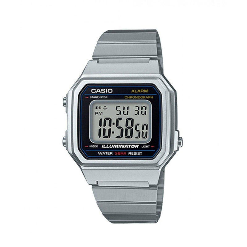 Casio Men's B650WD-1ADF Retro Digital Square Watch - Silver