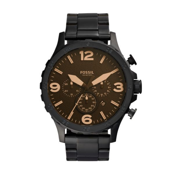Fossil Nate Men Stainless Steel Watch-JR1356