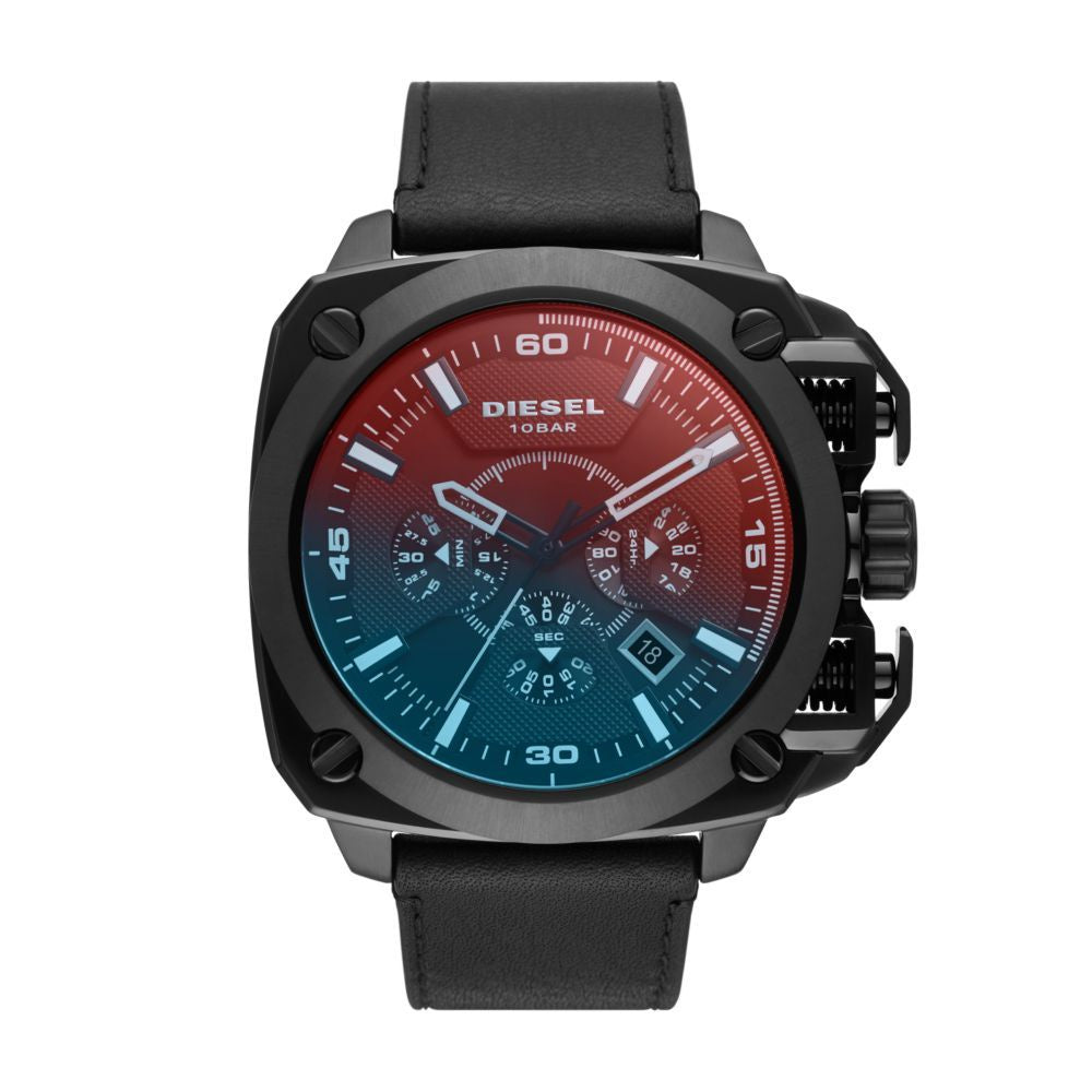 Diesel Bamf Mens Black Leather Watch - DZ7448