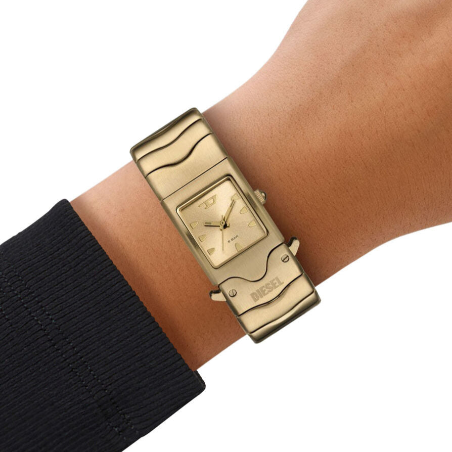 Diesel Closer Mens Gold Stainless Steel Strap Watch-DZ2223