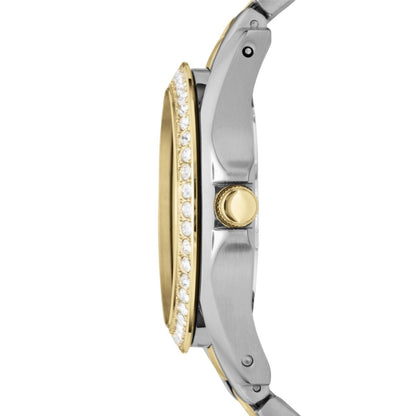 Fossil Riley Silver/Gold Stainless Steel Women Watch-ES3204