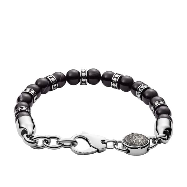 Diesel Men's Black-Tone Semi-Precious Beaded Bracelet - DX1163040