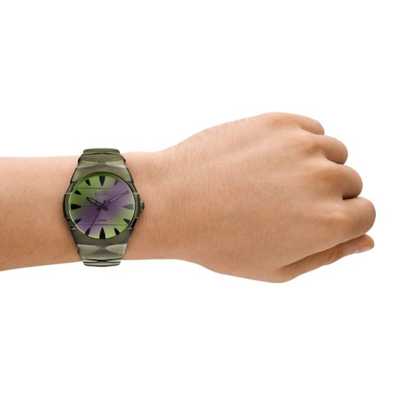 Diesel D-Sruptor Mens Green Stainless Steel Strap Watch-DZ2215