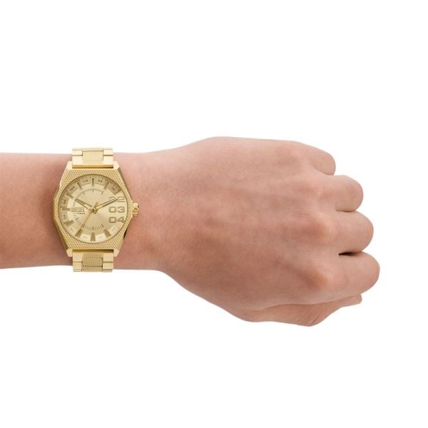 Diesel Scraper Mens Gold Stainless Steel Watch-DZ2173