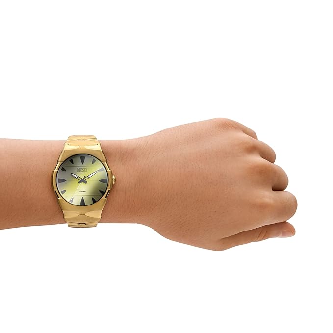 Diesel D-Sruptor Mens Gold Stainless Steel Strap Watch-DZ2214
