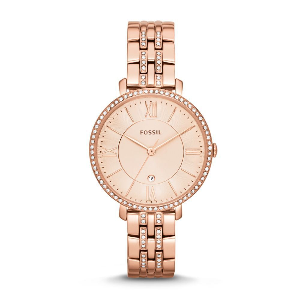 Fossil Womens Watches Jacqueline Womens Rose Gold Watch-ES3546