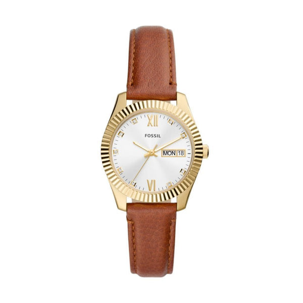 Fossil Scarlette Womens Brown Leather Watch - ES5184