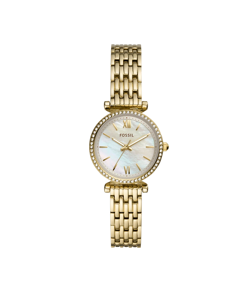 Fossil Carlie Mini Gold Stainless Steel Women Watch-ES4735