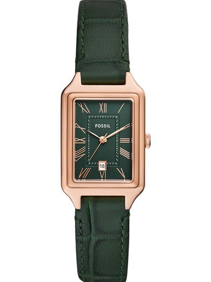 Fossil Raquel Womens Green Leather Watch-ES5366