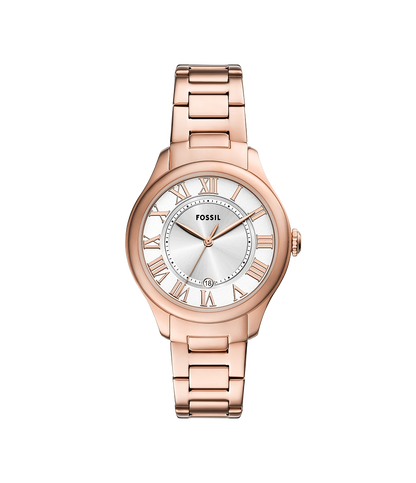 Fossil Gilmore Womens Rose Gold Stainless Steel Strap Watch-ES5394