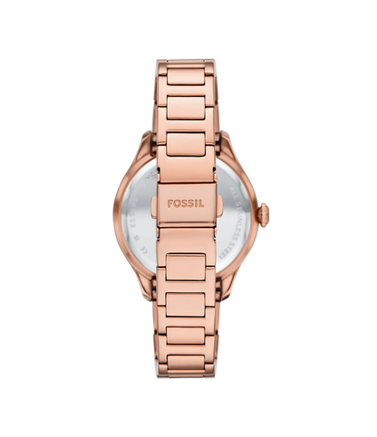 Fossil Gilmore Womens Rose Gold Stainless Steel Strap Watch-ES5394