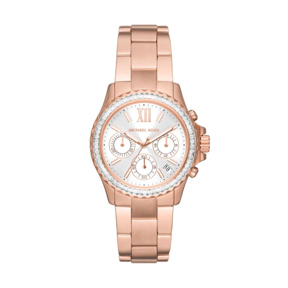 Michael Kors Everest Womens Rose Gold Stainless Steel Watch - MK7213