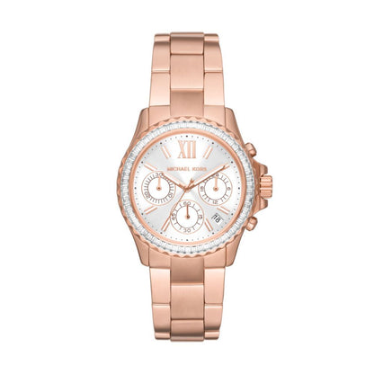 Michael Kors Everest Womens Rose Gold Stainless Steel Watch - MK7213