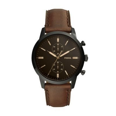 Fossil Townsman Brown Leather Men Watch-FS5437
