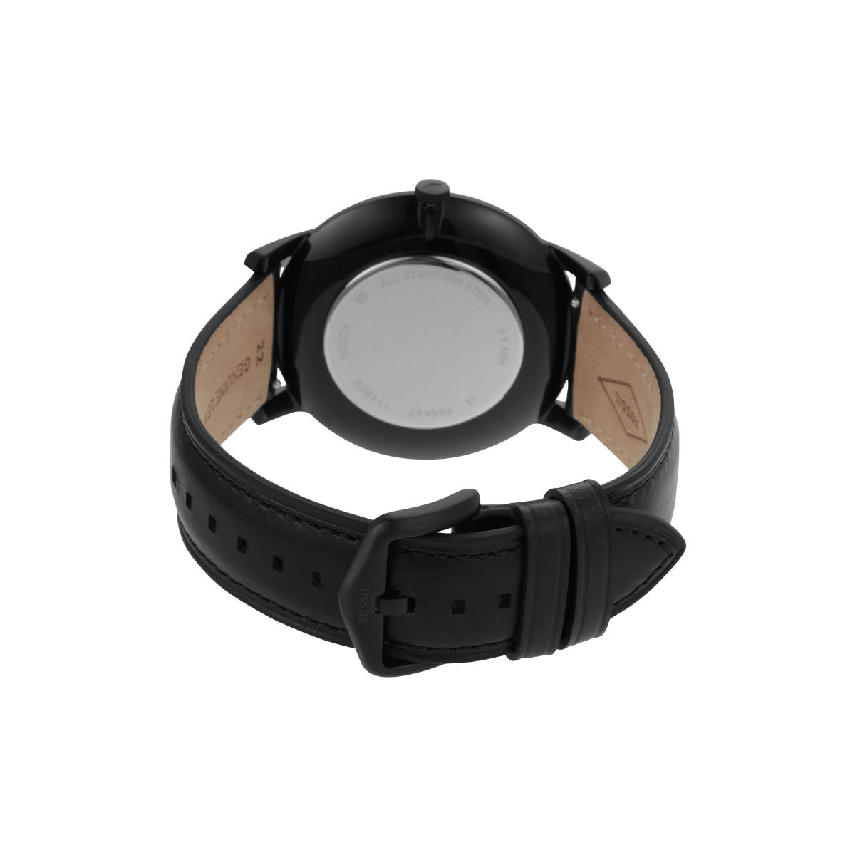 Fossil The Minimalist 2H Sub Sec Black Leather Men Watch-FS5447