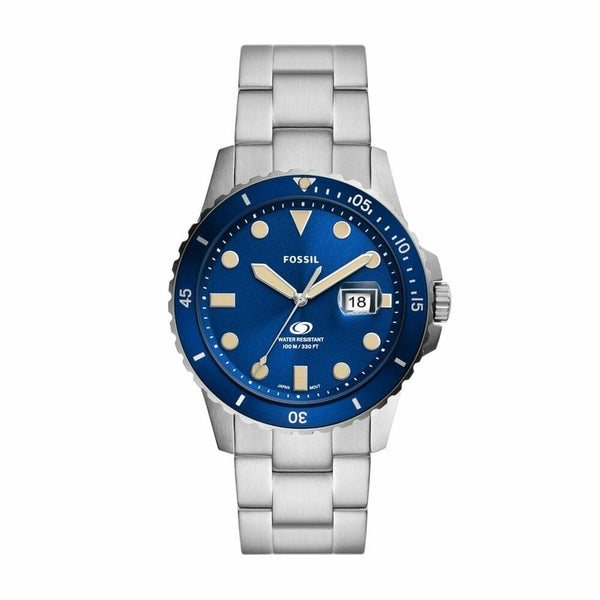 Fossil Fossil Blue Mens Silver Stainless Steel Watch-FS5949