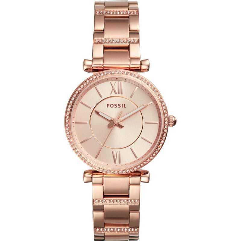 Fossil Carlie Rose Gold Stainless Steel Women Watch-ES4301