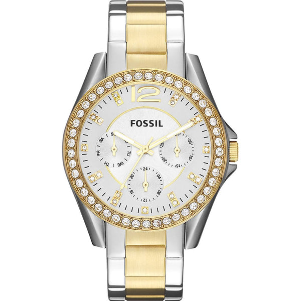 Fossil Riley Silver/Gold Stainless Steel Women Watch-ES3204