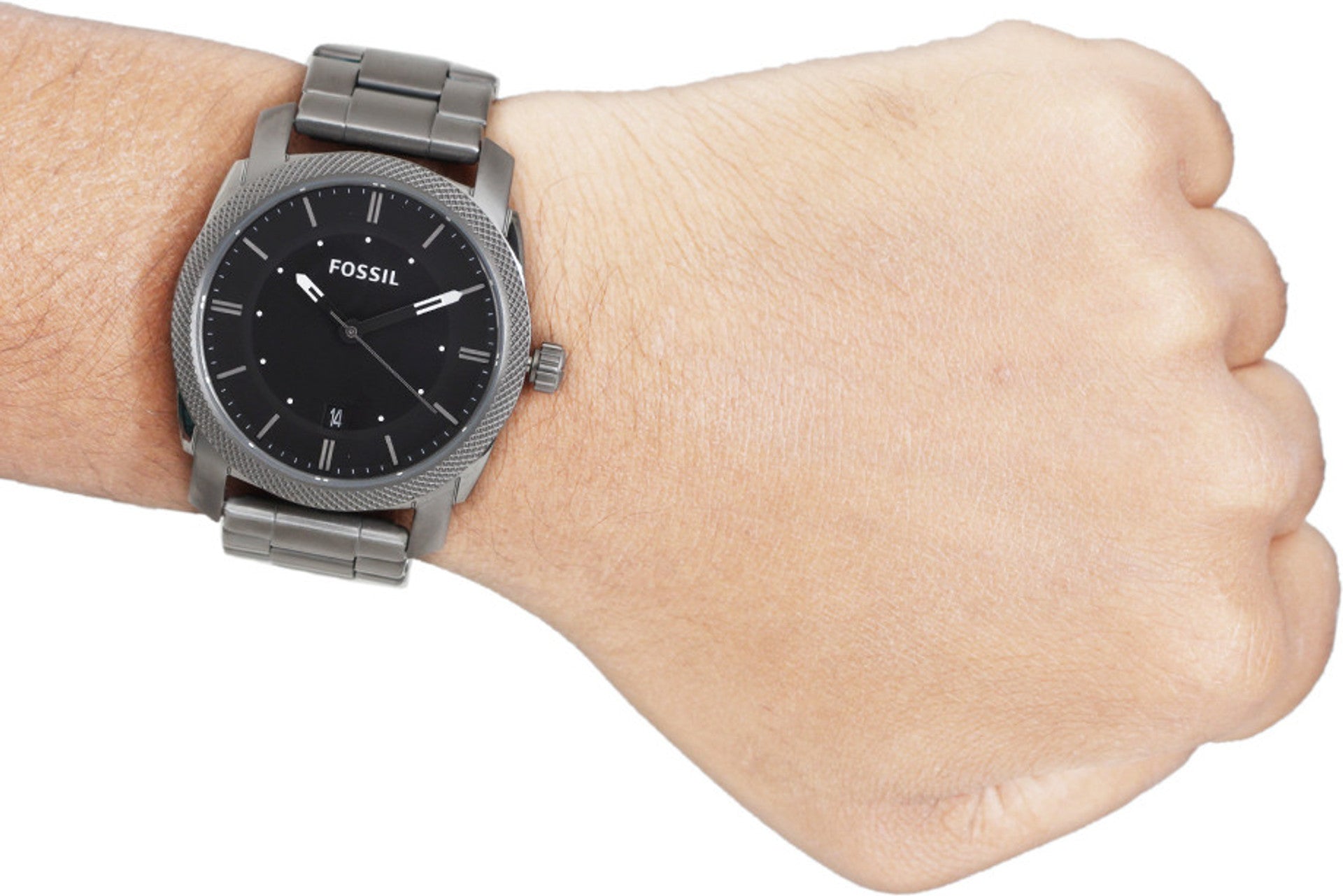 Fossil Machine Mid Smoke Stainless Steel Men Watch-FS4774
